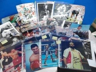 Group of 45 Autographed Sports Photographs: Large group of Baseball, Football and Boxing photographs with autographs.