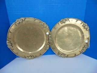 2 Brass Chargers: 2 Oriental Ornate brass chargers 14" diameter. VEry good condition.