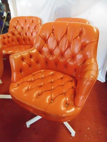 Jack Cartwright Tufted Vinyl Chairs - 2