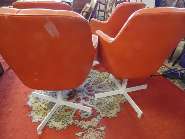 Jack Cartwright Tufted Vinyl Chairs - 4