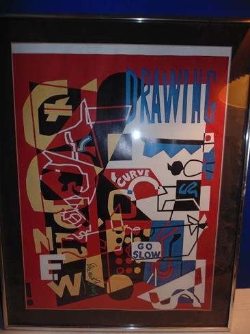 Stuart Davis Print Combination Concrete: Framed Stuart Davis Combination Concrete print. 28" x 22". .