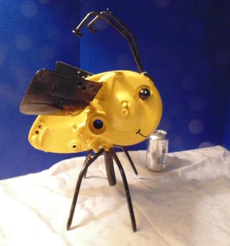 Nut & Bolt Art Bee: Bee figure made from nuts and bolts.