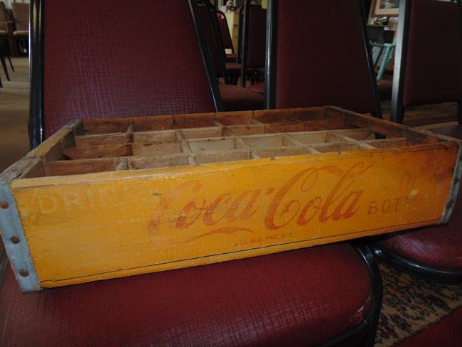 Wood Coca Cola Crate: Wood Coca Cola crate in yellow