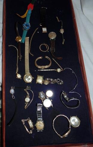 Wrist Watch Lot: Group of wrist watches and parts. Bulovas, Longines, Croton, Normandie, Jubilee, , Hamilton, etc.