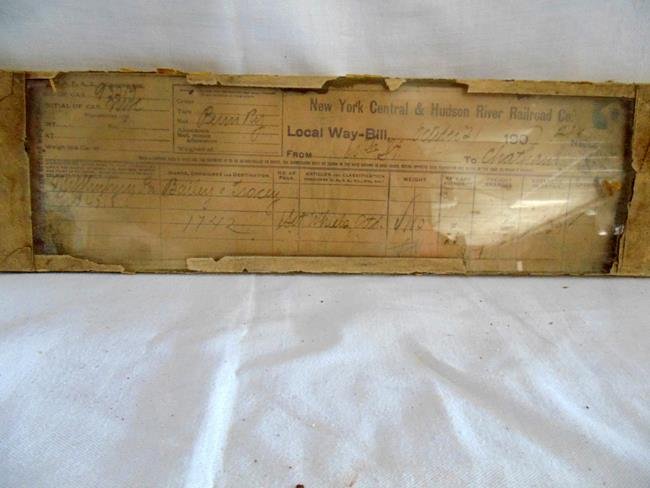 NY Central & Hudson River Railroad Local Way-Bill: Framed NYC & HRR Co Local Way Bill dated 10/21/1907