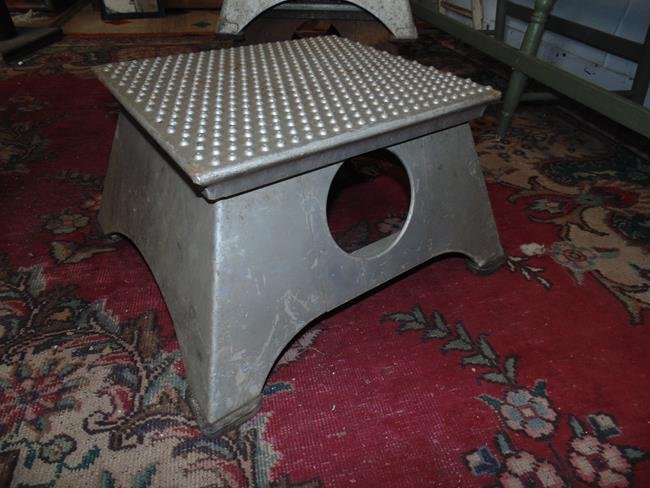Railroad Step Stool: Railroad steel step stool.