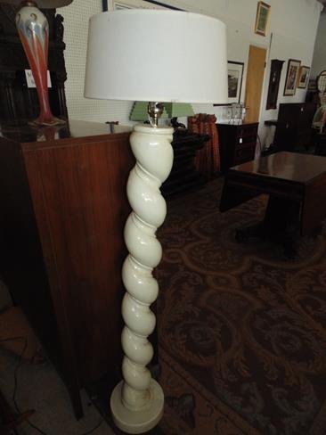 Art Moderne White Twist Floor Lamp (1 of 1)