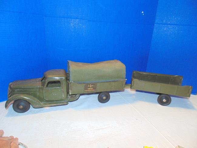 Buddy L Army Transport Truck & Trailer (1 of 2)