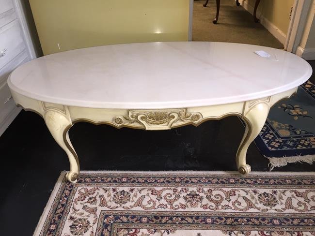 Oval Marble Top Coffee Table (1 of 1)