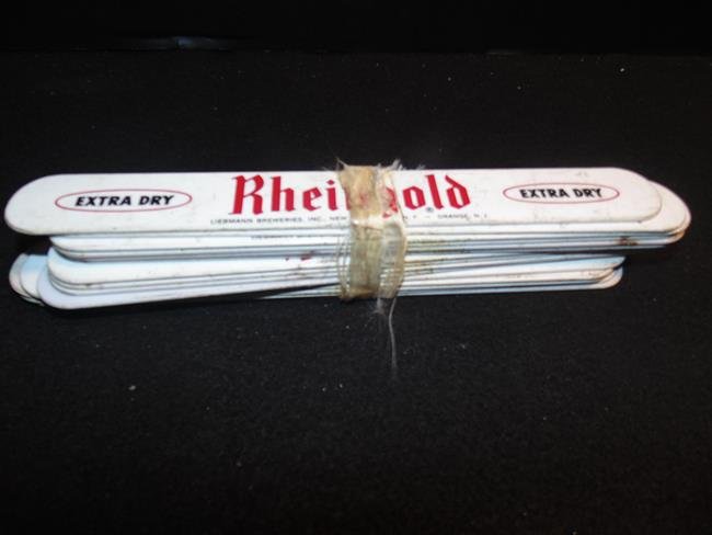 Rheingold Beer Scrapers: Group of 15 Rheingold beer scarpers