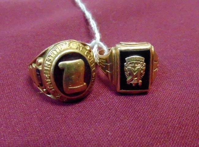 2 Vintage 10K High School Rings (1 of 1)