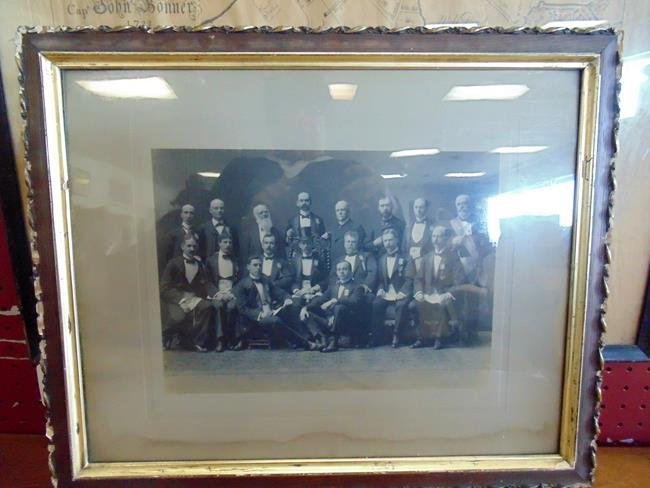 Masonic Photograph: Framed photo of group of Masons.