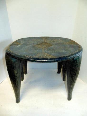 African Wood Stool: African wood stool 6" tall by 19" wide.