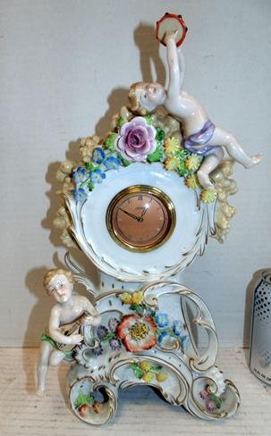 German Porcelain Cherub Clock (1 of 1)