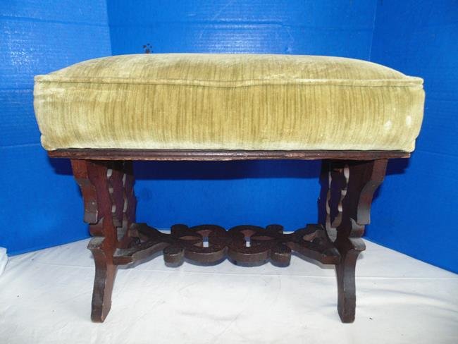 Victorian Walnut Parlor Stool (1 of 2)