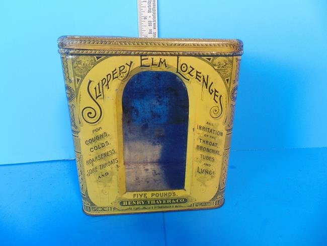 Slippery Elm Lozenges Tin Litho Container (1 of 6)