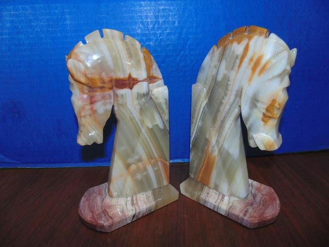 Onyx Horse Head Bookends (1 of 1)