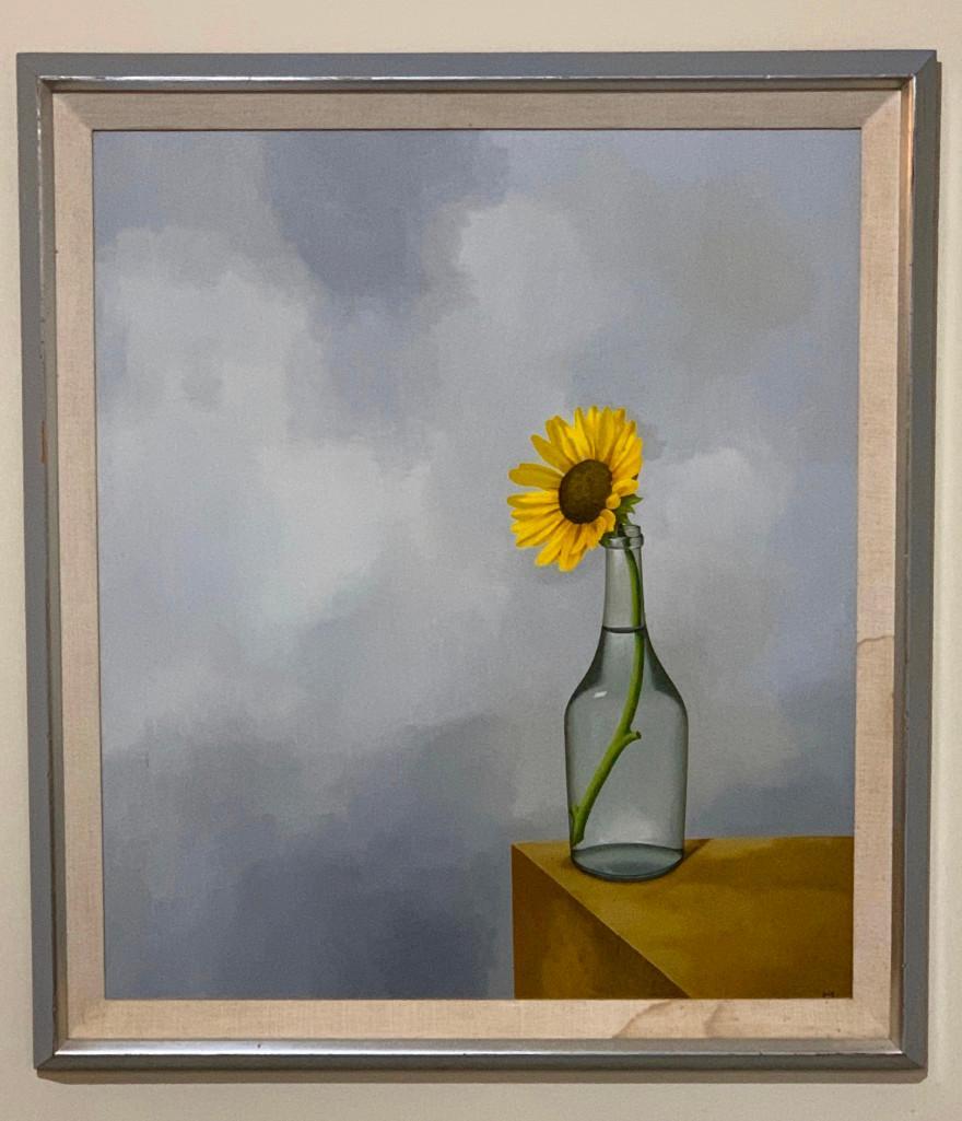 Kennard Harris Still Life: Oil on canvas "Splendor" still life with flower, signed by monogram lower right, Hammer Gallery, NY stamp on back, 31" x 27"