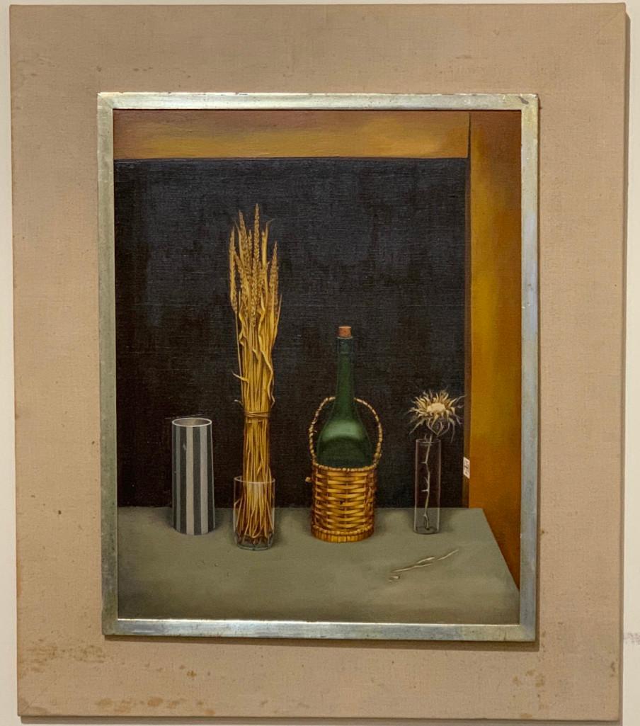 Kennard Harris Still Life: Oil on canvas still life, signed with monogram lower right, Hammer Gallery, NY stamp, 24" x 19"