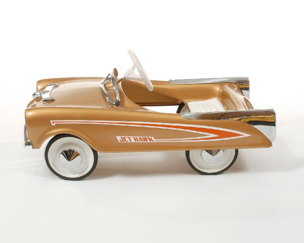 Gold 1957 AMF Hawk Studebacker pedal car: Gold 1957 AMF Hawk Studebacker pedal car