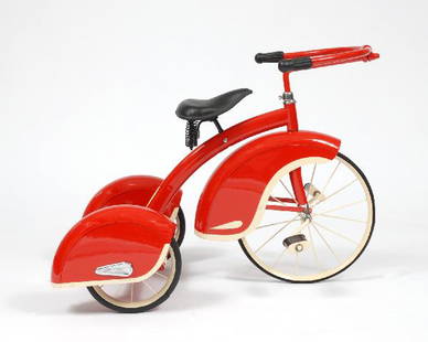 Red and cream restored Art Deco tricycle: Red and cream restored Art Deco tricycle