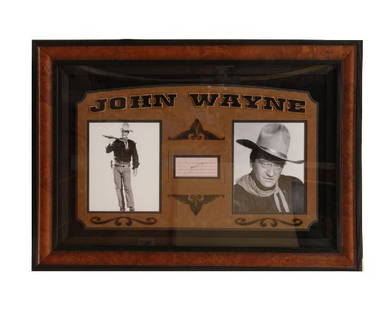 John Wayne framed autographed photos with Certific: John Wayne framed autographed photos with Certificate from Field of Dreams