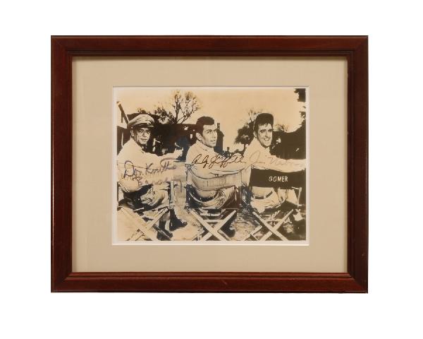 Andy Griffith Show autographed photo signed by Don: Andy Griffith Show autographed photo signed by Don Knotts, Andy Griffith and Jim Nabors together with Don Knotts autographed uniform shirt from The Andy Griffith Show (Barney Fife)