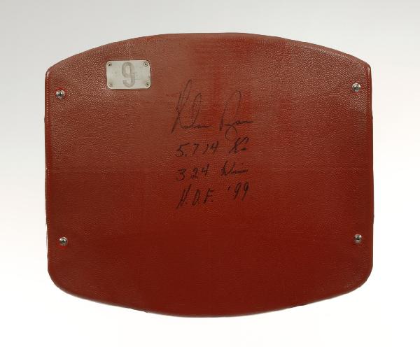 Astrodome Stadium seat back, red, autographed by N: Astrodome Stadium seat back, red, autographed by Nolan Ryan with framed print signed Nolan Ryan with Certificate from Nolan Ryan Foundation