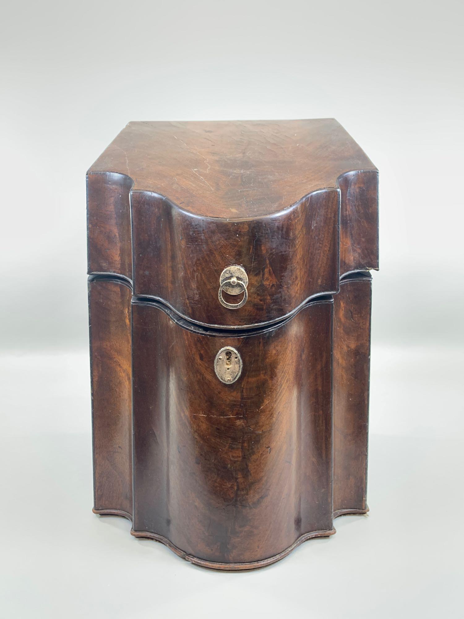 English Hepplewhite Mahogany Knife Box with Porcelain (1 of 12)