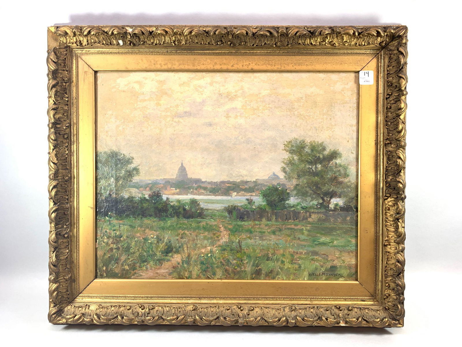 Wells M Sawey Oil on Canvas "View of Washington D.C." (1 of 11)