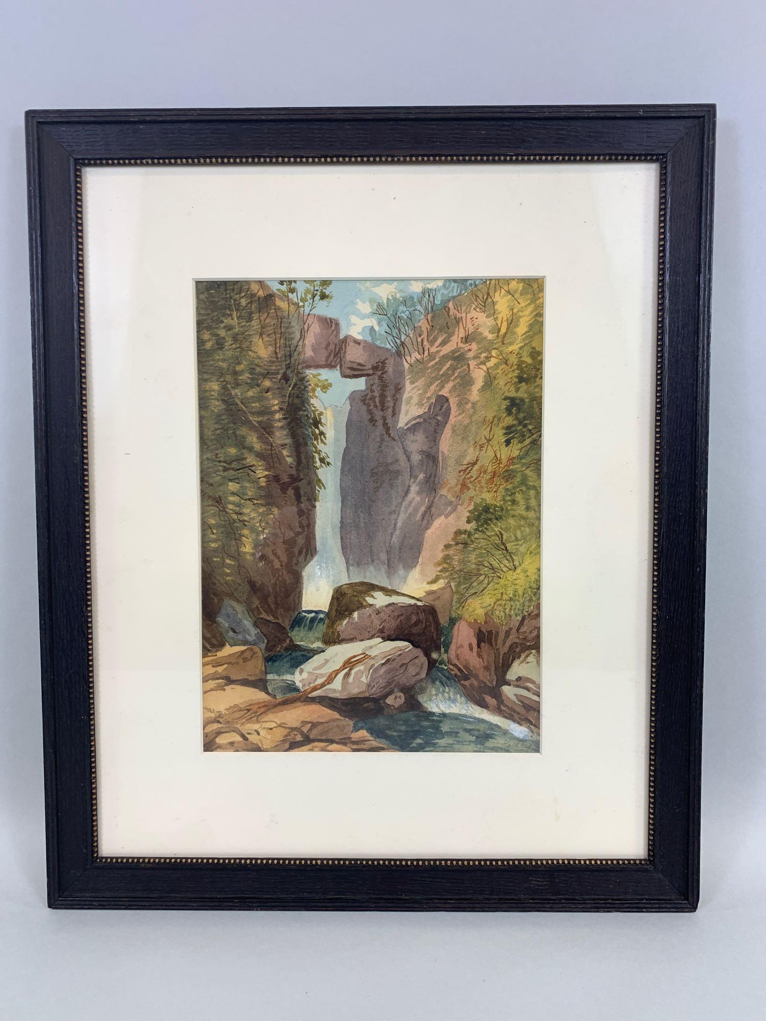 Koehler (Paul R.) Watercolor "Mountain Waterfall" (1 of 3)