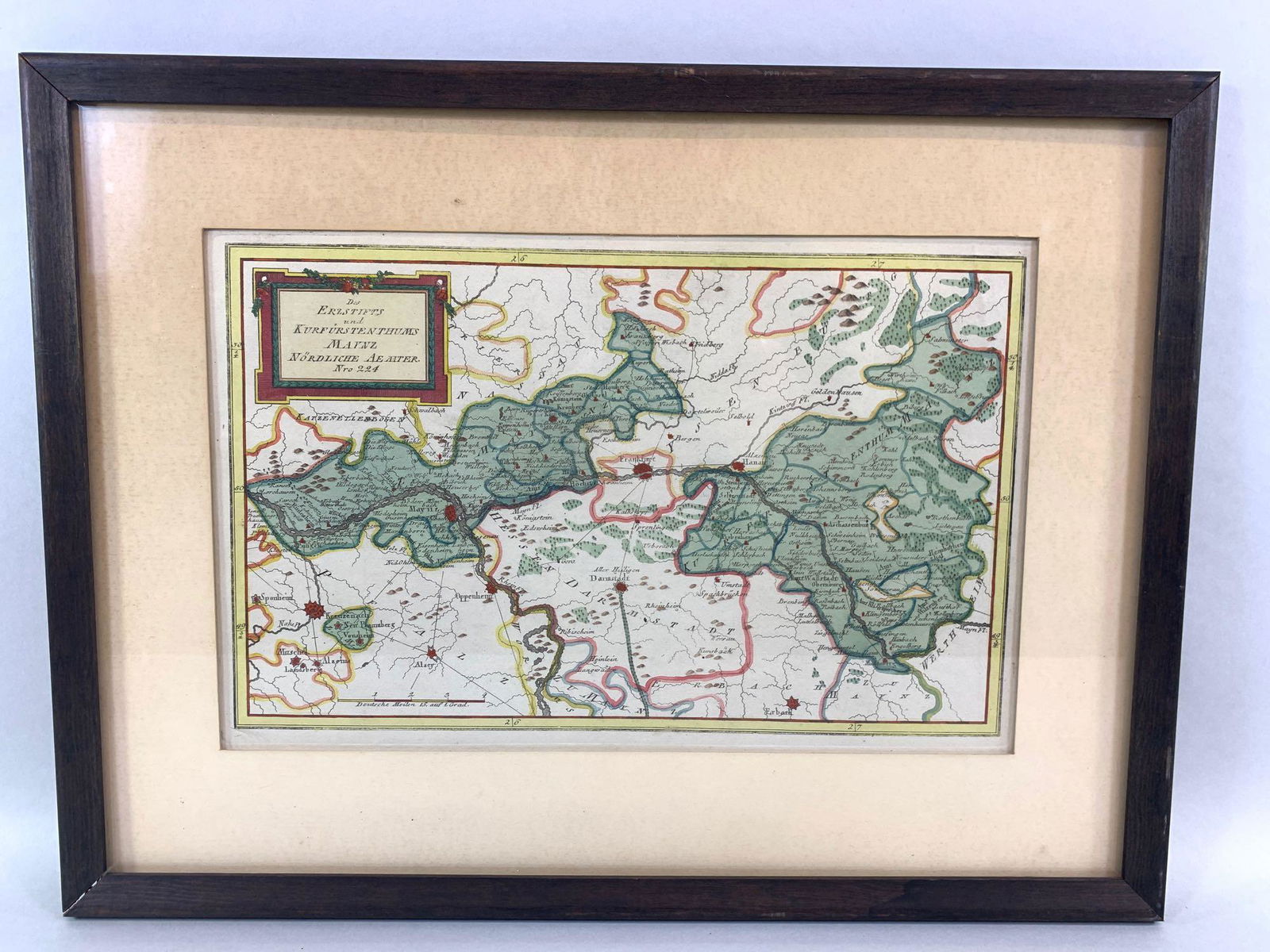 Early colored Map Archbishop of Mainz (1 of 2)