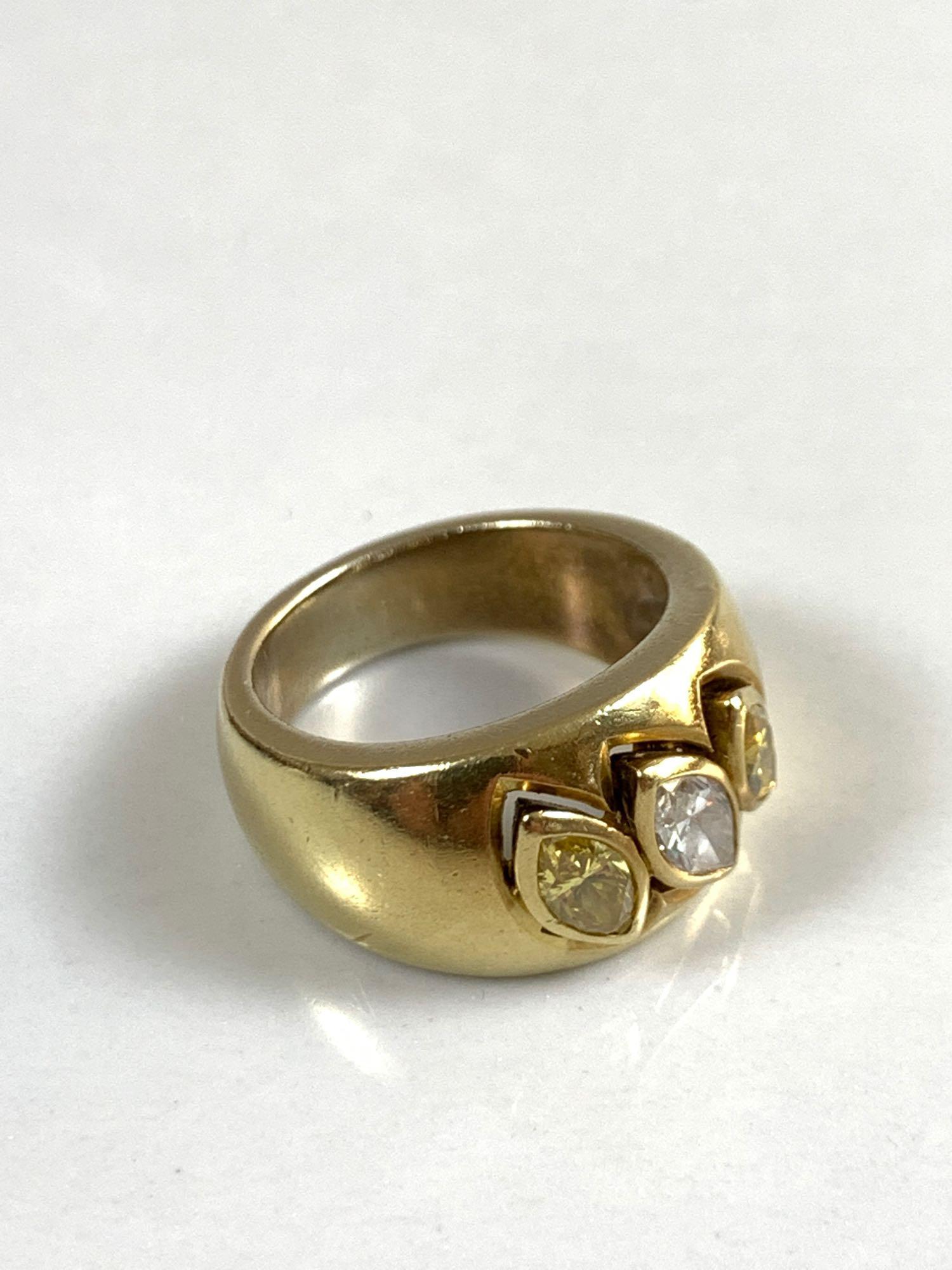 Unmarked Gold Ring with Marquise Shaped Diamonds (1 of 2)