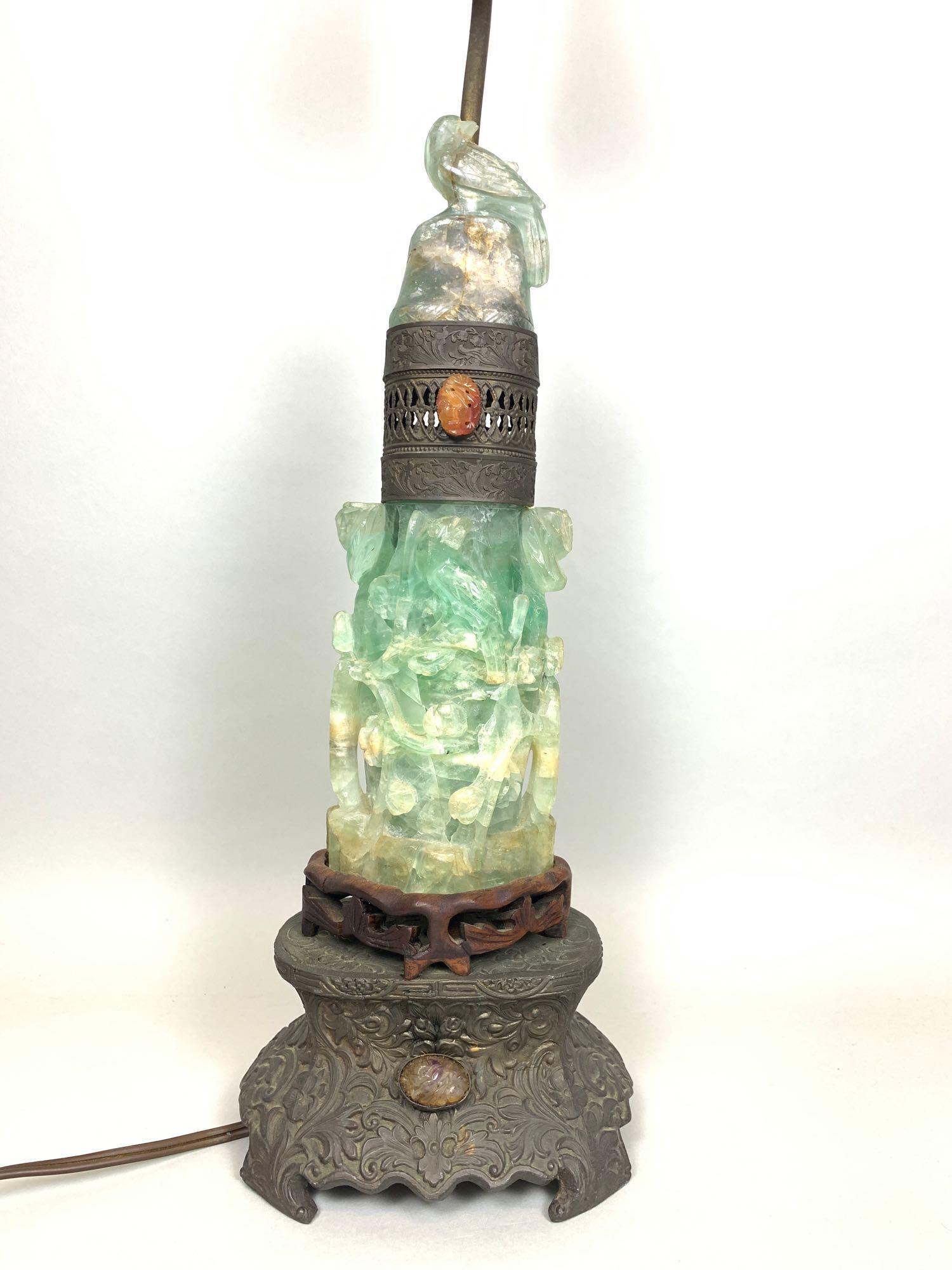 Carved jade lamp (1 of 11)