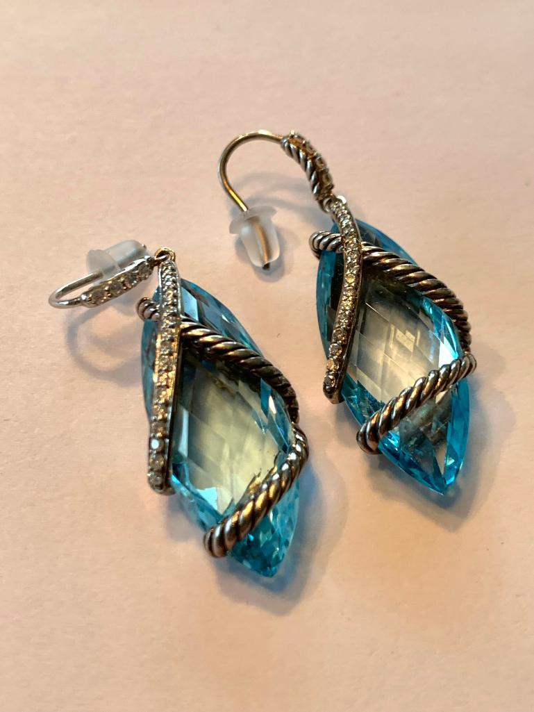 David Yurman sterling silver and blue topaz marquis (1 of 3)