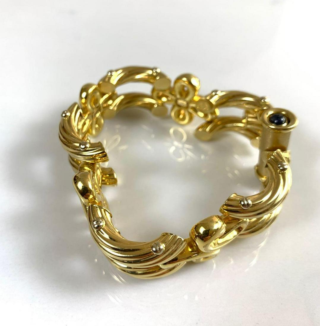 Graziella 750 Yellow Gold Bracelet with Blue Stone (1 of 2)