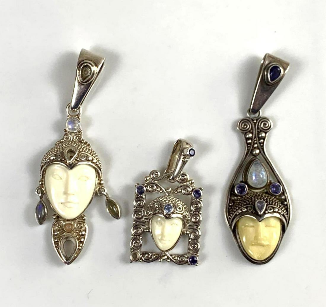 (3) Sajen Silver Goddess Pendants (1 of 1)