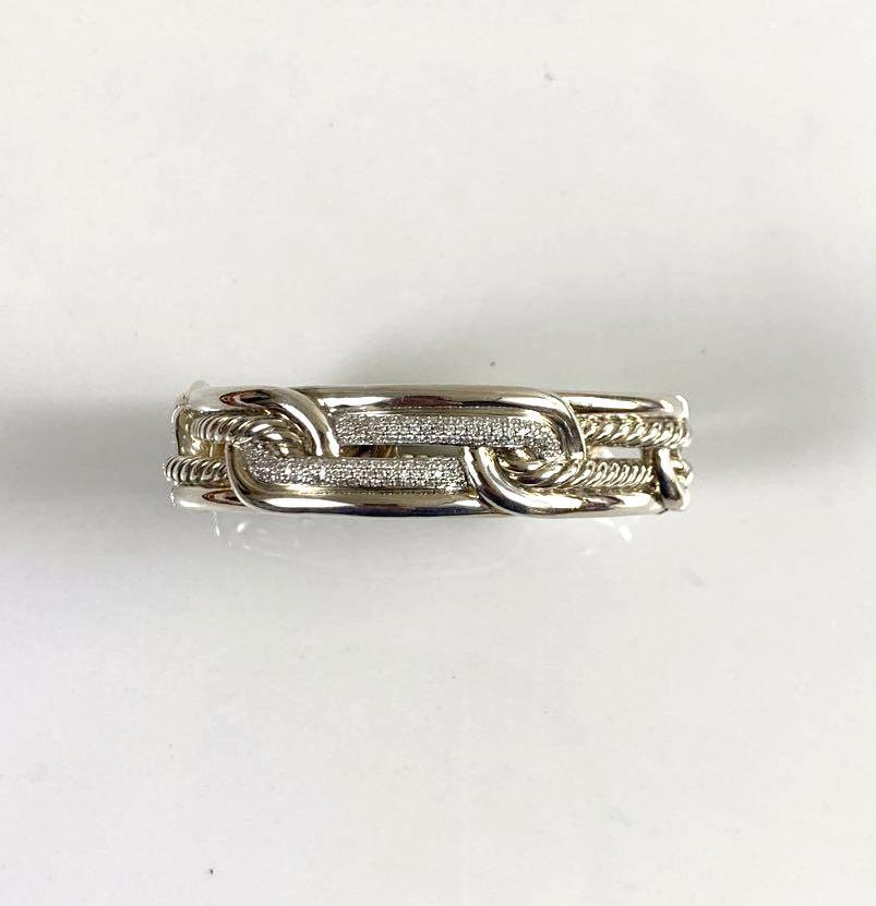 David Yurman Silver and Diamond Bracelet (1 of 3)