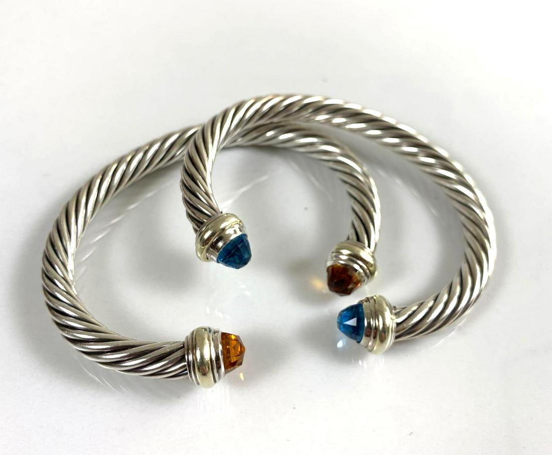 David Yurman Pair of 14k and Silver Bracelets with (1 of 3)