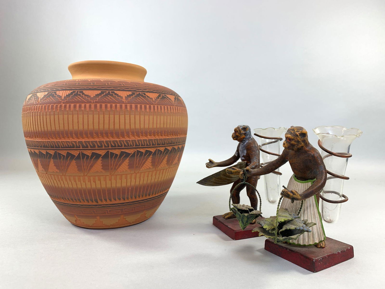 Navajo Pottery Vase and 2  Monkey Caricatures (1 of 6)