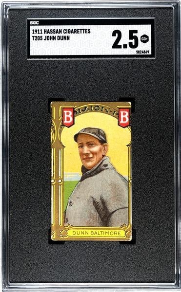 1911 Gold Border Hassan Cigarettes T205 John Dunn, SGC 2.5 (1 of 2)