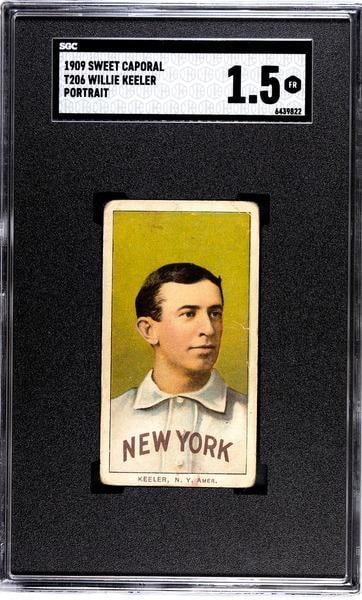 1909 Sweet Caporal T206 Willie Keeler HOF (Portrait), SGC 1.5 (1 of 2)