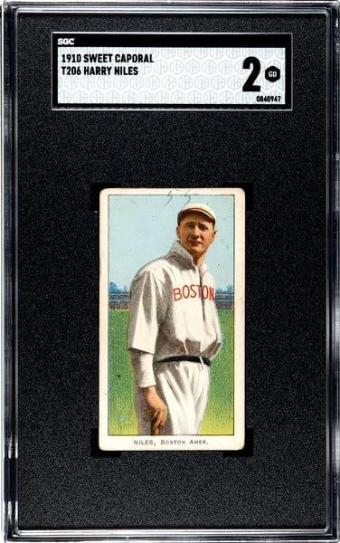1910 Sweet Caporal T206 Harry Niles, SGC 2: 1910 Sweet Caporal T206 Harry Niles, SGC 2