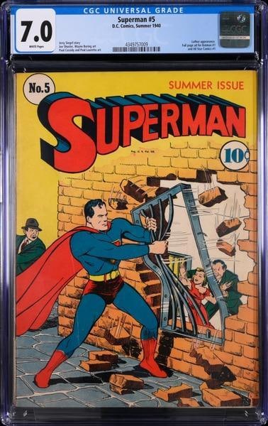 Superman No. 5 (DC, Summer 1940) CGC 7 white pages (1 of 2)