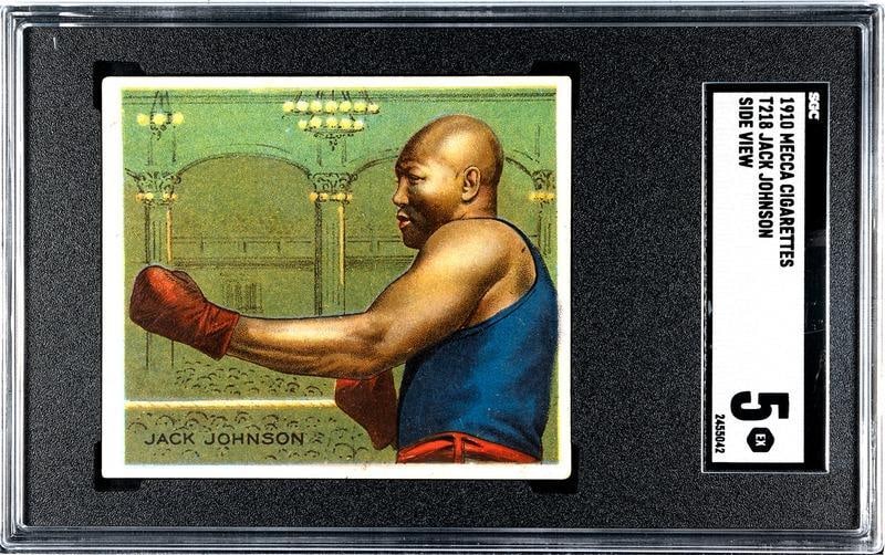 1910 Mecca Cigarettes T218 Jack Johnson Prize Fighter Side View SGC 5: 1910 Mecca Cigarettes T218 Jack Johnson Prize Fighter Side View SGC 5