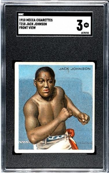 1910 Mecca Cigarettes T218 Jack Johnson Prize Fighter Front View SGC 3: 1910 Mecca Cigarettes T218 Jack Johnson Prize Fighter Front View SGC 3