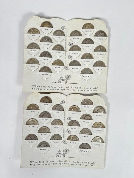 (2) US Silver Washington Quarters Brookline Savings Books, $10.00 Face Value (1 of 3)