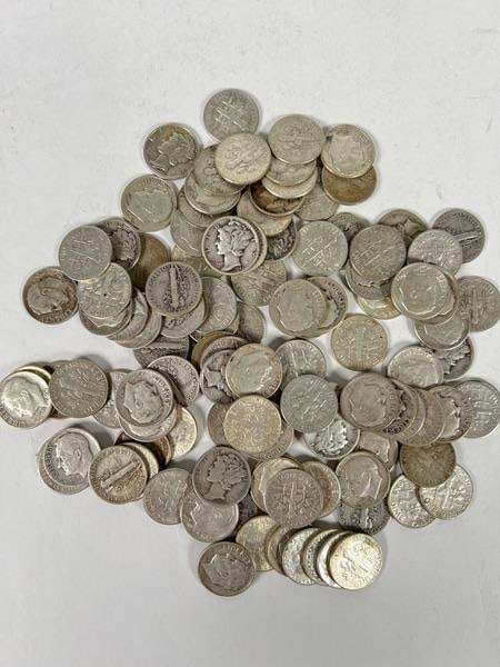 (117) US Silver Mercury and Roosevelt Dimes $11.70 Face Value (1 of 1)