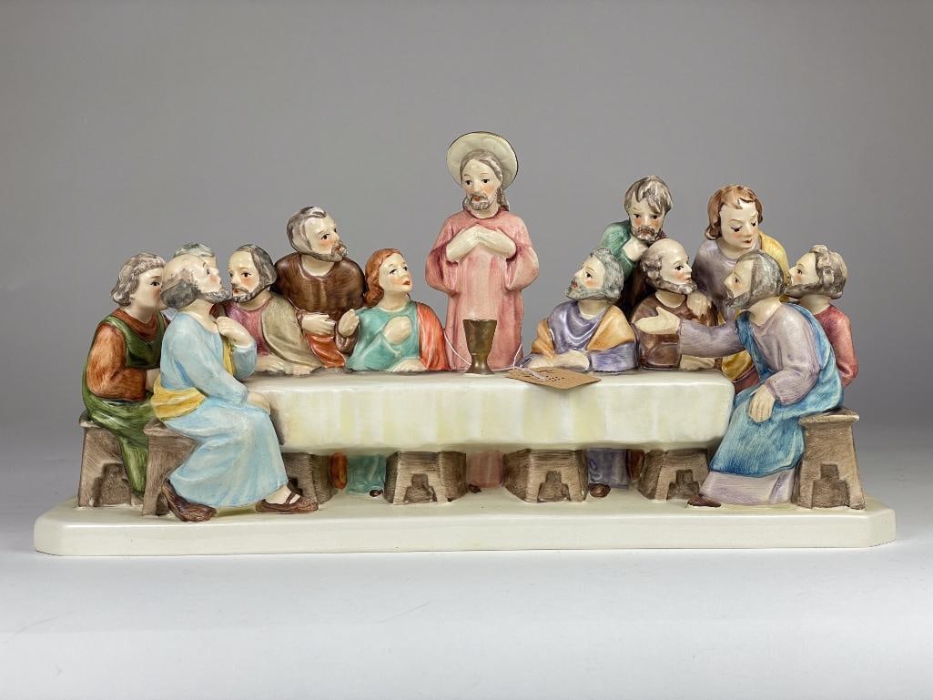 Goebel Figurine: Last Supperl (5.5x12") HX286 TMK3 Low Estimate: 50, High Estimate: 1000 This lot is from the Jack and Bette Lessard extensive Hummel Collection. Descriptions, titles, mold numbers, TMK numbers, and si