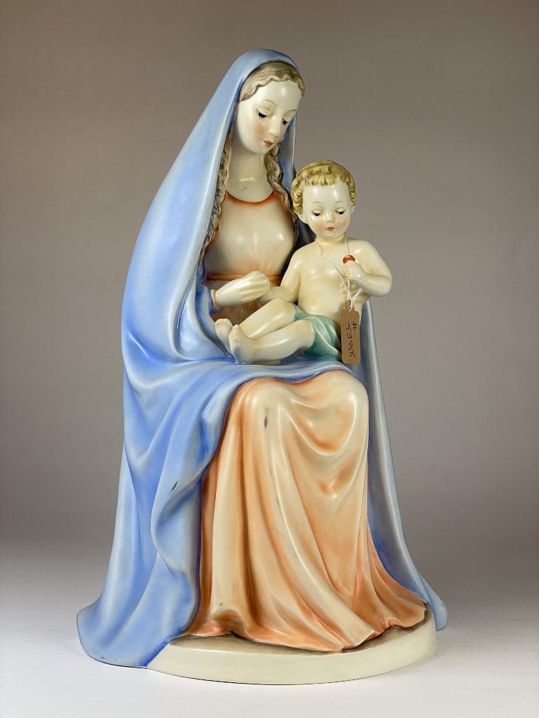 Hummel Madonna Holding Child: Madonna Holding Child (12.5") 151 TMK6 Low Estimate: 50, High Estimate: 1000 This lot is from the Jack and Bette Lessard extensive Hummel Collection. Descriptions, titles, mold numbers, TMK numbers, a